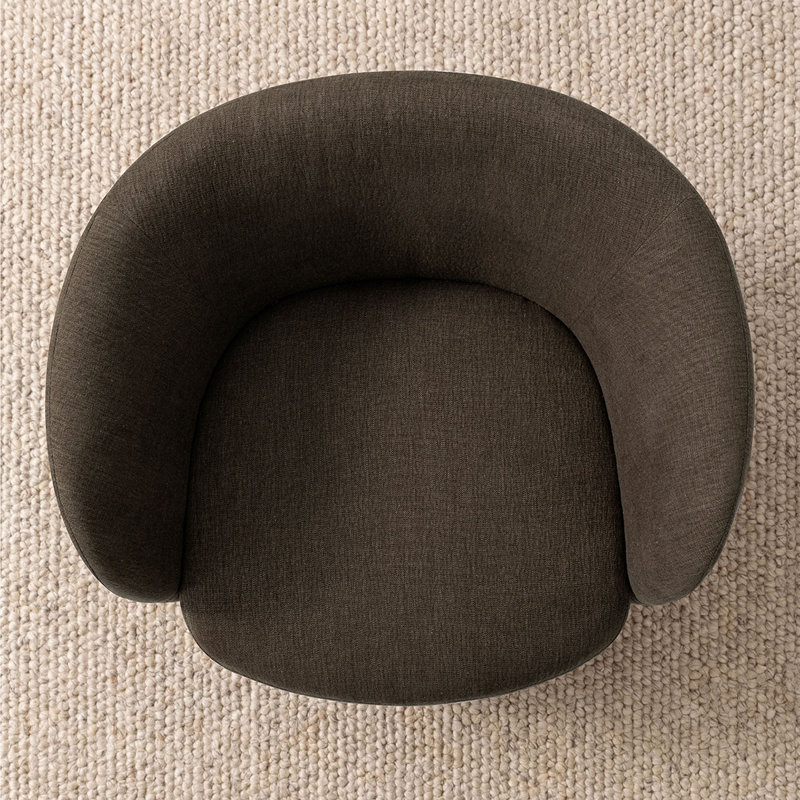 Ensemble de chaises d'appoint modernes pivotantes en tonneau avec siège rembourré, Brun