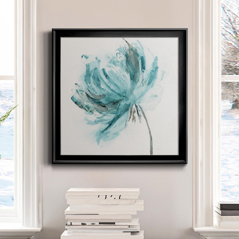«Blue Dance II», peinture sur toile encadrée, Cadre noir, H 34,5 po x l 34,5 po x P 1,5 po