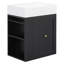 Meuble-lavabo de 20 po avec lavabo en céramique, tiroirs et tablette latérale-1040074438