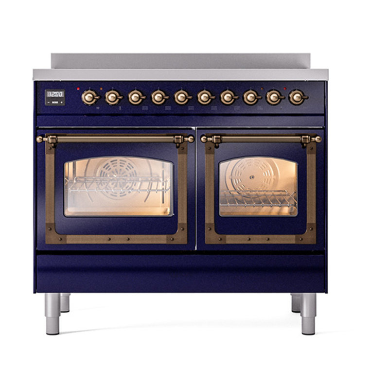 ILVE Nostalgie II Noblesse 40 po à induction, Midnight Blue/Burnished