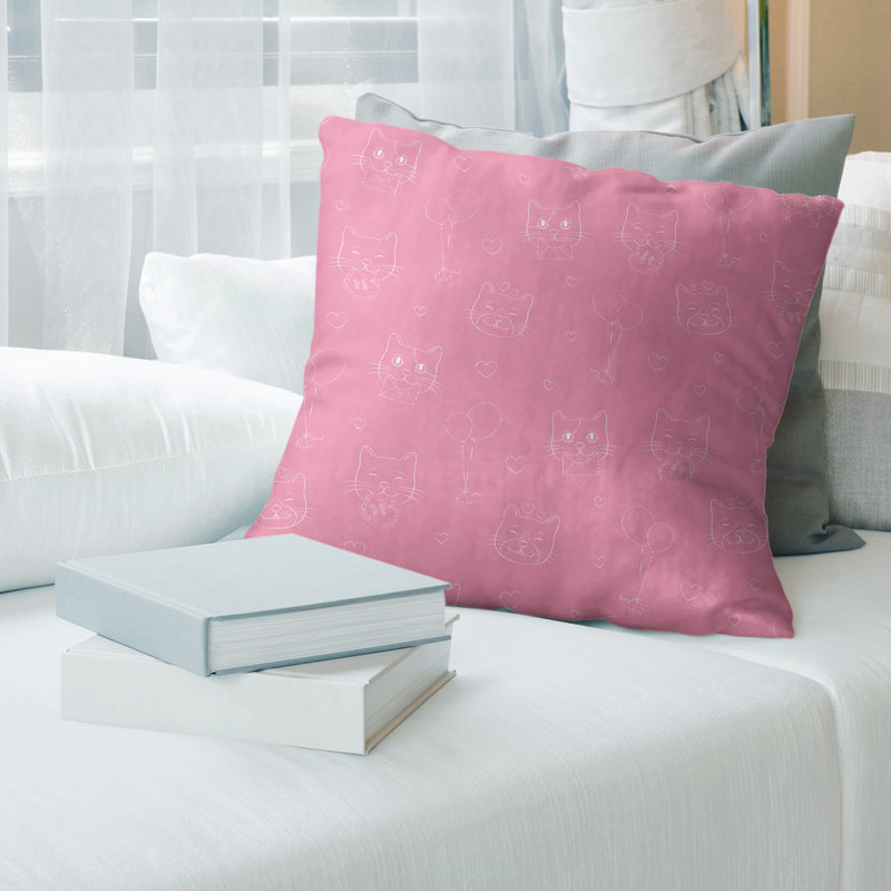 Microsuede Reversible Throw Pillow, 26" x 26", Pink