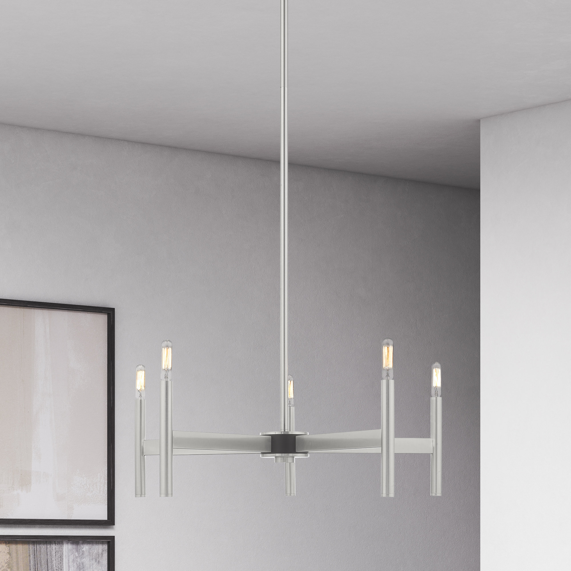 Martella 5 - Light Candle Style Classic / Traditional Chandelier, Brushed Nickel, 5 - Light