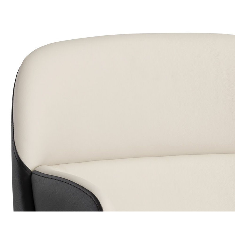 Hagan Tufted Armchair, Black Faux Leather