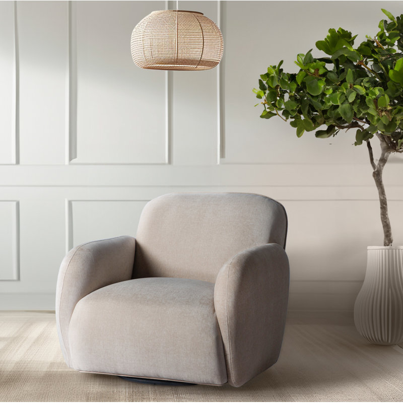 Fauteuil pivotant Soria, Chenille nid d'abeille taupe