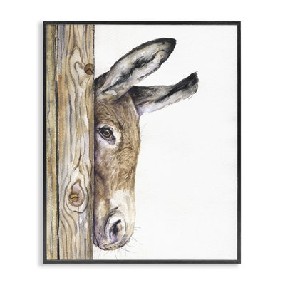 «Cute Baby Donkey Animal Watercolor Paint», impression sur toile