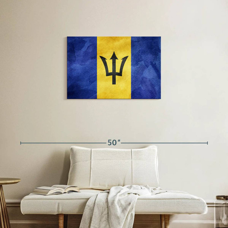 Drapeau Borges Caraïbes Barbade, H 20 po x l 30 po