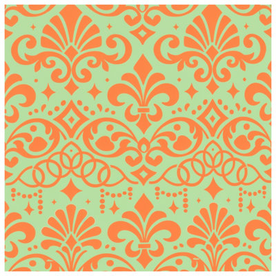 Couvre-lit matelassé orange à motif damassé toutes tailles