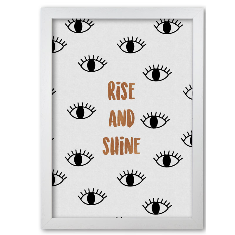 Rise & Shine Bedroom - Print, White Grain Frame, 85 cm H x 60 cm W x 5 cm D