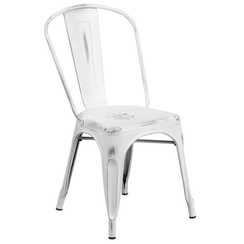 Chaise empilable Dickens, Blanc vieilli