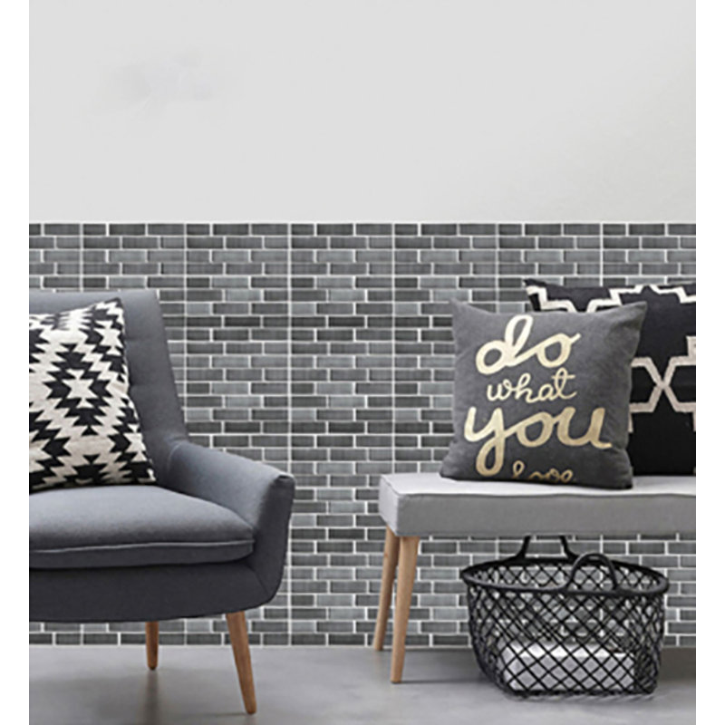 30.5cm W x 30.5cm L PVC Peel and Stick Field Tile, Grey