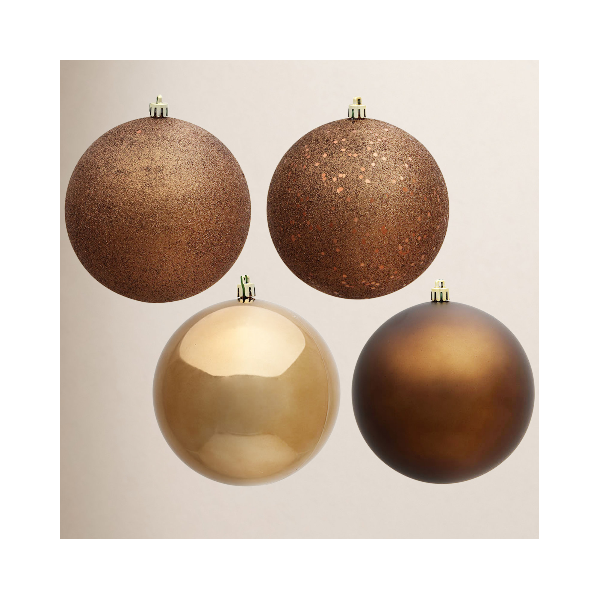 Holiday Décor Ball Ornament, 24, 2.4" H x 2.4" W x 2.4" D, Mocha