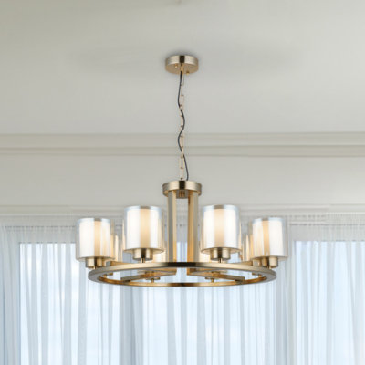 Midis 8 - Light Antique Brass Chandelier Pendant