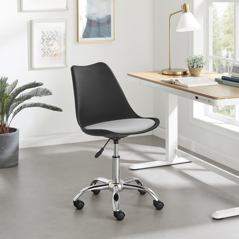 Kodan Simple Home Office Desk Chair - Scandi Chic Design, Black