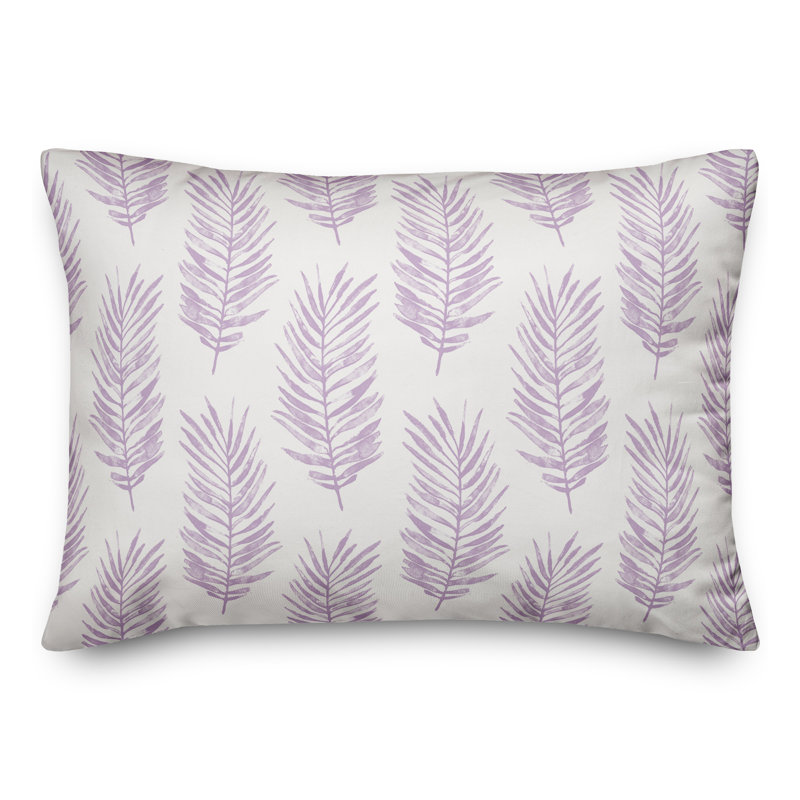 Floral Outdoor Throw Pillow, Purple
