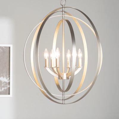 6 - Light Dimmable Globe Chandelier