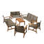 Ensemble de conversation pour patio en bois d'acacia massif et osier pour 10 personnes Carmyn