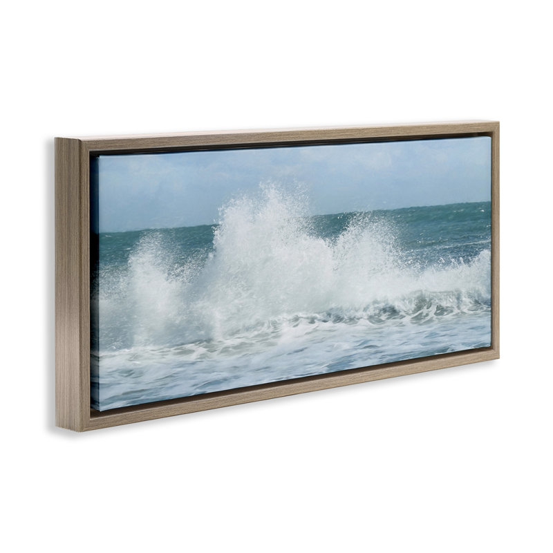 Ocean Waves Crashing Foam Splash, Cadre flottant orme Montalcino, H 14 po x l 31 po