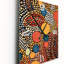 Horloge murale aborigène circulaire à composition ambre II-99637378