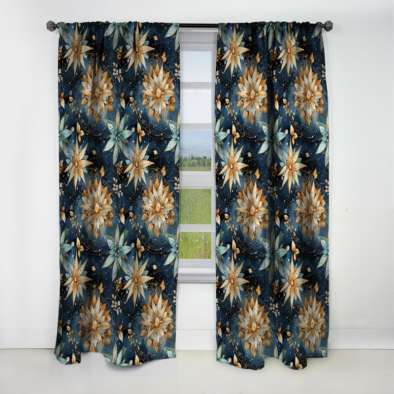Cosmic Nomad - motif bohème II - rideau boho abstrait, L 52 po x L 120 po