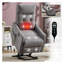 Fauteuil inclinable électrique en chenille gris clair avec massage et chauffage