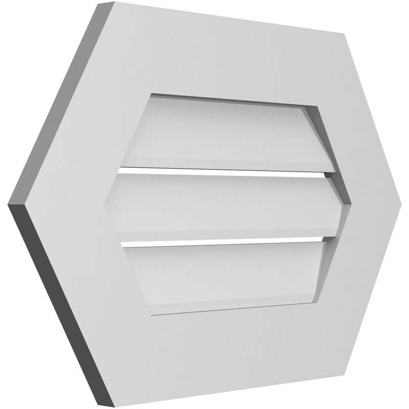 Évent horizontal fonctionnel à pignon en uréthane à surface horizontale Signature, H 16 po x l 24 po x P 1 po