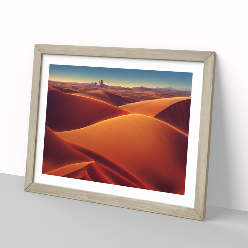Creative Desert - Single Picture Frame Print, 46cm H x 64cm W x 2cm D, Oak