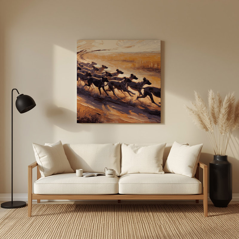 Chiens Azawagh, art mural en métal brun, H 8 po x l 8 po