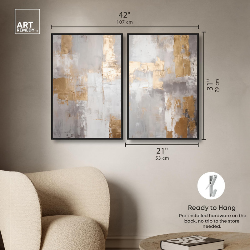Tranquility Gold Art , H 31 po x l 21 po, Black, Impression dans un cadre flottant sans passe-parto