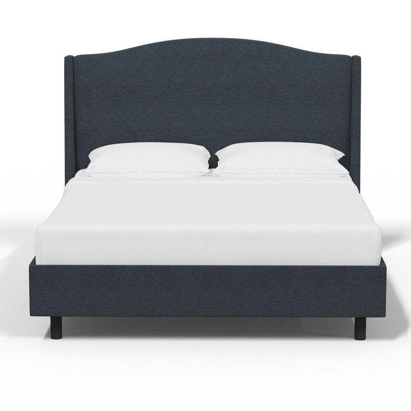 Cealie Upholstered Bed, Twin, Linen Navy