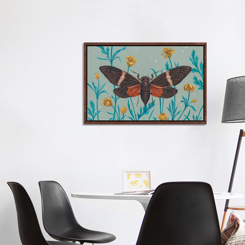 Among The Buttercups by Vasilisa Romanenko - Print on Canvas, 66.04cm H x 101.6cm W x 3.81cm D, Classic Brown Wood Framed