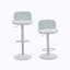 Ensemble de 2 tabourets de bar réglables modernes en cuir synthétique avec dossier ergonomique et base en métal robuste pour îlot de cuisine-2100192202