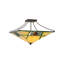 Rustic Lodge Glass Semi Flush Mount