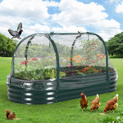 6x3x1ft Outdoor Raised Garden Bed With Cover