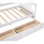 Lit de jour simple blanc avec rangement pratique pour tiroir-749709665