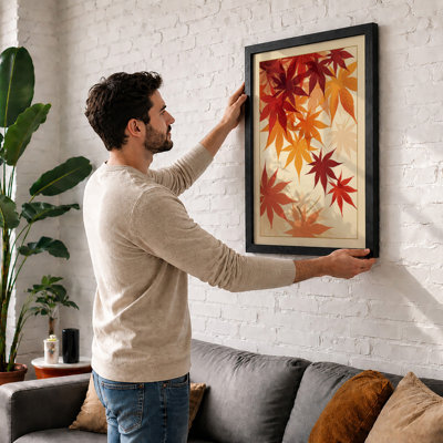Autumn Leaves Adrift Botanical - Framed Print