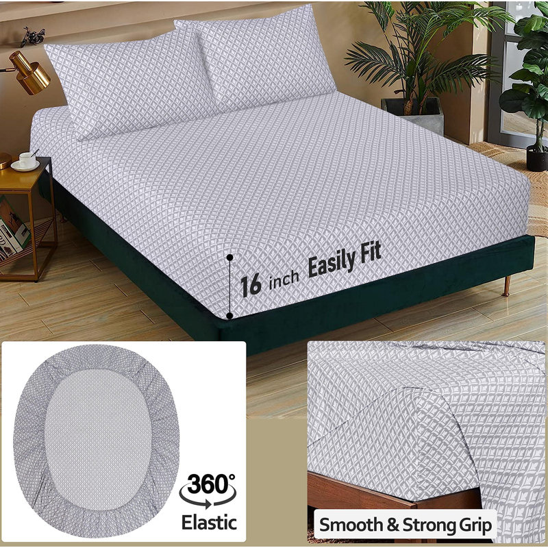 100% Cotton Sheets Sets Soft Crispy Percale Cooling Sheets 16 Inch Deep Pocket Bed Sheets, Idiomatic Expression