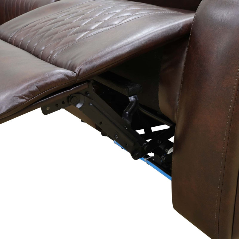 Canapé inclinable en cuir respirant brun foncé 85,5 po