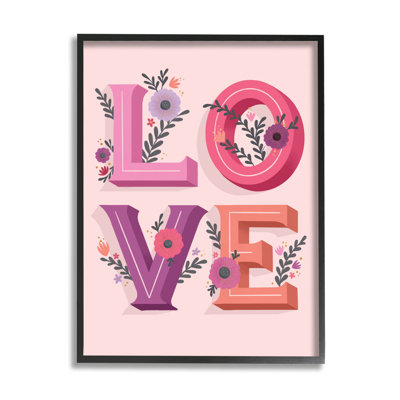 «Pink Love», typographie «Bold Floral», lettres «Spring Flowers» par Richelle Lynn Garn - impression