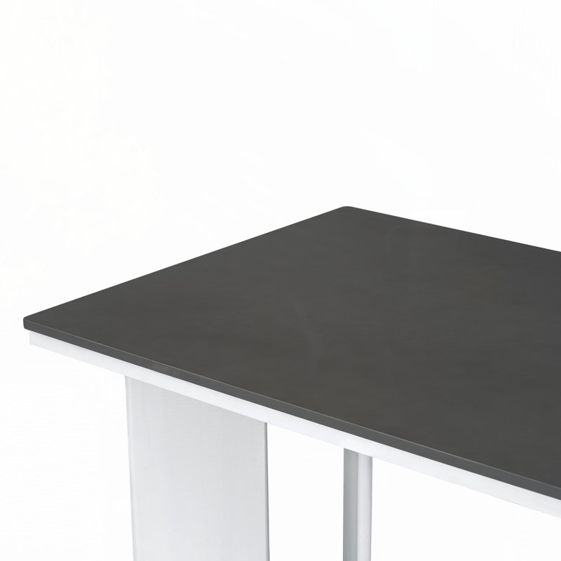 Ensemble de table de salle à manger moderne 7 pièces avec 6 chaises rembourrées TopMAX - gris foncé et blanc