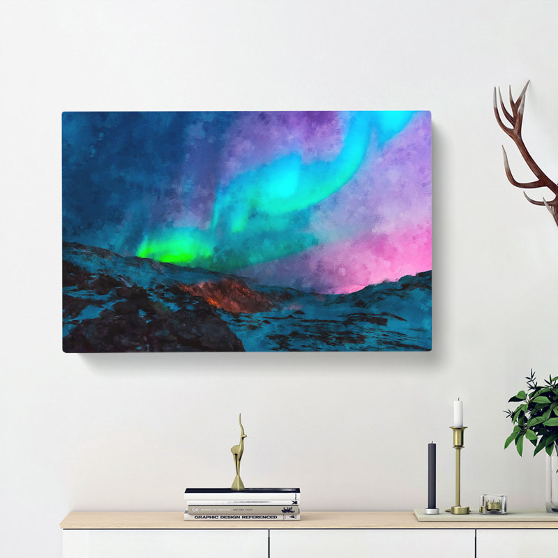 The Northern Lights Aurora Borealis - Wrapped Canvas, 60cm H x 91cm W x 3cm D
