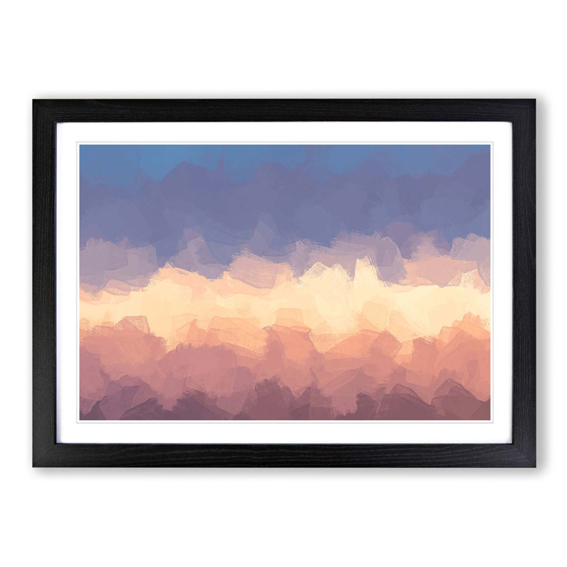 Cloud Stripes in Abstract - Picture Frame Graphic Art Print, Black Framed, 36cm H x 48cm W x 2cm D
