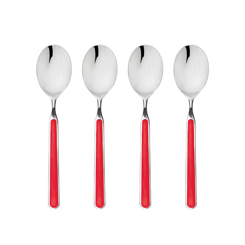 4 Pcs American Spoons Fant. Turtle-Dove, Red