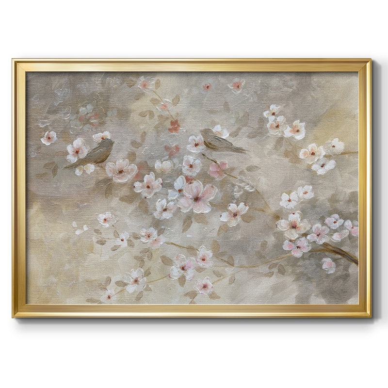 Au début du printemps, toile tendue avec châssis, Or, H 18 po x l 26 po x P 1,5 po