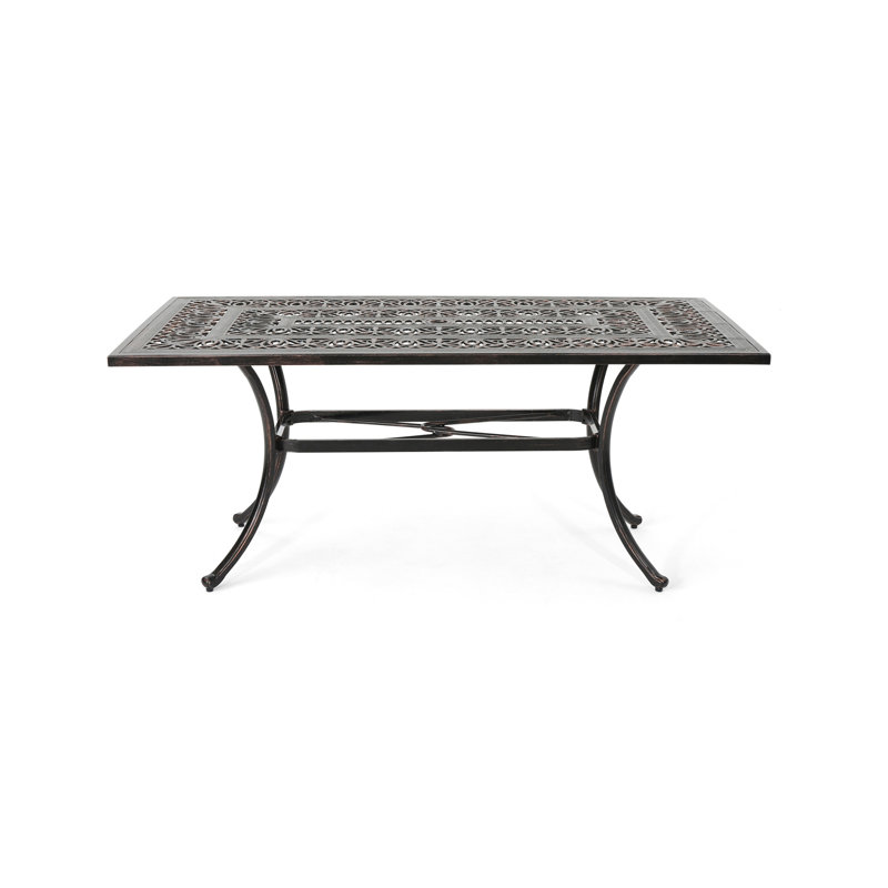 Outdoor Rectangular Cast Aluminum Dining Table （Only Include Table)