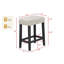 Tabouret de bar noir / beige en polyester (ensemble de 2), tabouret de bar sans dossier pour la salle à manger