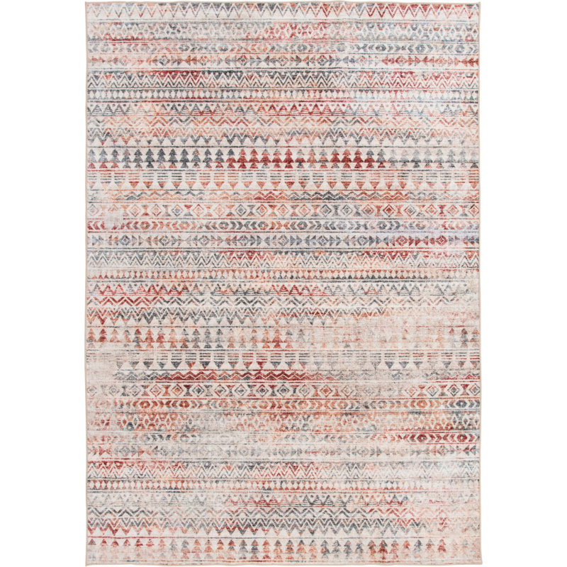 Leavy Washable Moroccan Indoor Rug, Rectangle 5' x 7'