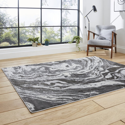 Korovia area rug Machine Woven Rectangle Grey