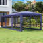 Andry Party Tent with 8 Mesh Sidewalls 3x9 m HDPE-755348221-755348220