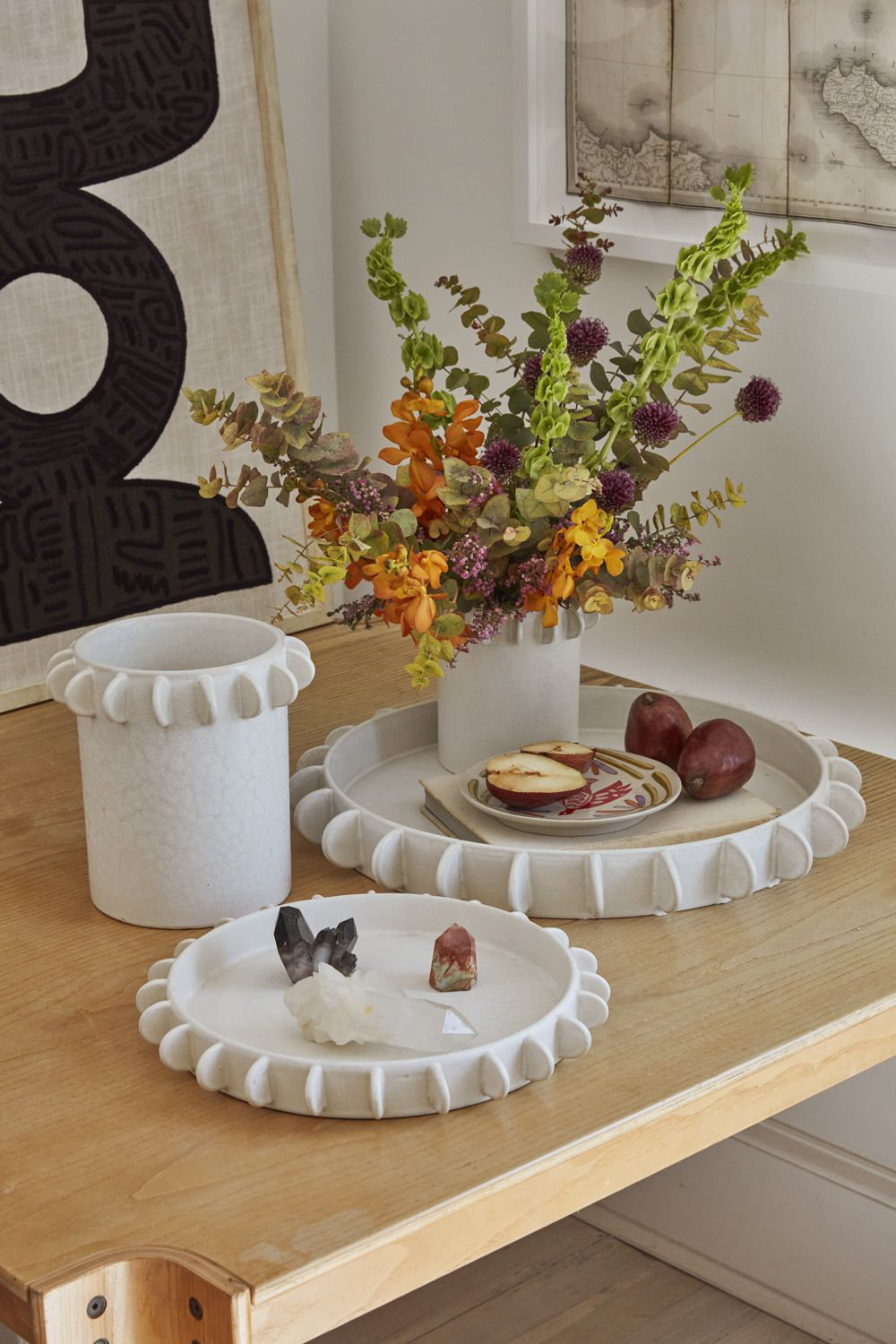 Archbold Ceramic Tray - Set of 1, 1.75" H x 14.25" W x 14.25" D