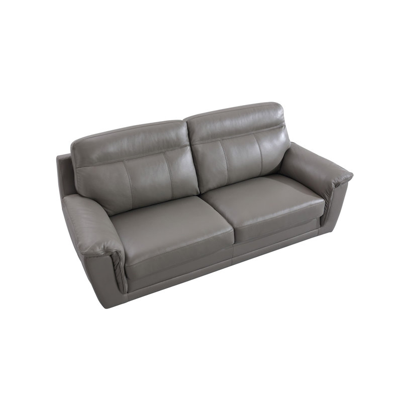 Causeuse Owen, Cuir gris assorti